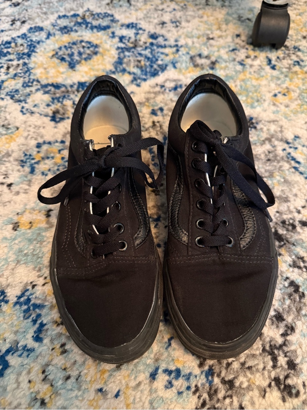 Vans Old Skool Black Shoes Canvas Sneakers Low Lace Front Womens 7.5/Mens 6
